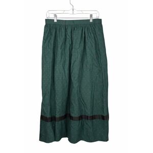Vintage Susan Bristol 80s 90s Fashion Green Floral Maxi Skirt Cottagecore SZ‎ 14